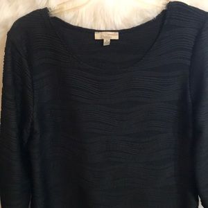 Choices- Black Quarter Length Ribbed Sweater M